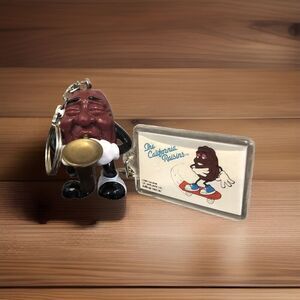 The California Raisins Keychain Keyring 1987 Button-up Applause Calrab Figure